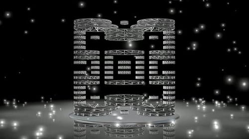 Abstract Rotating Metallic Truss Stage Background Loop