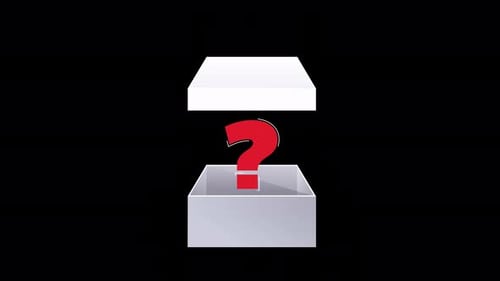 Eine Box, die sich öffnet und in der sich ein bestimmtes Symbol befindet, Animation 4K auf Alpha Loop