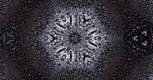 Geometric kaleidoscope. Video material in gray