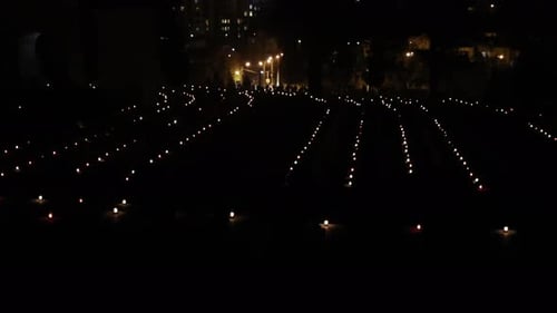Graveyard Illumination Cemetery Fire Ethereal Glow