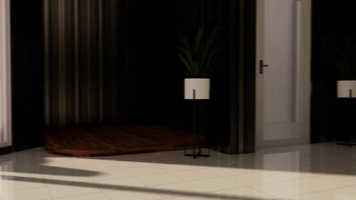 Modern Interior Room with City View Animation