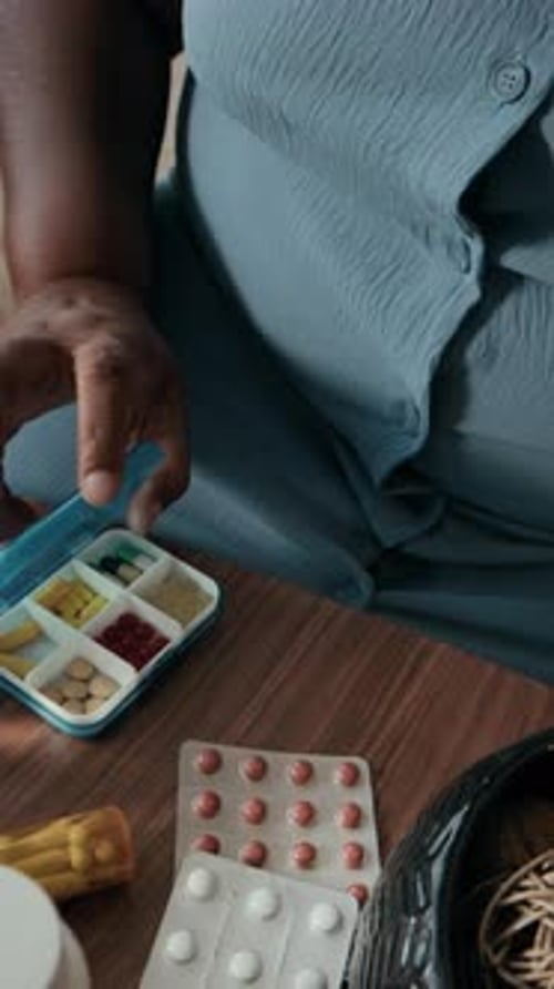 Female Blogger Showing Her Dietary Supplements