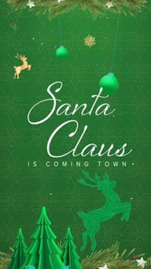 Christmas Santa Claus Green Vertical Background
