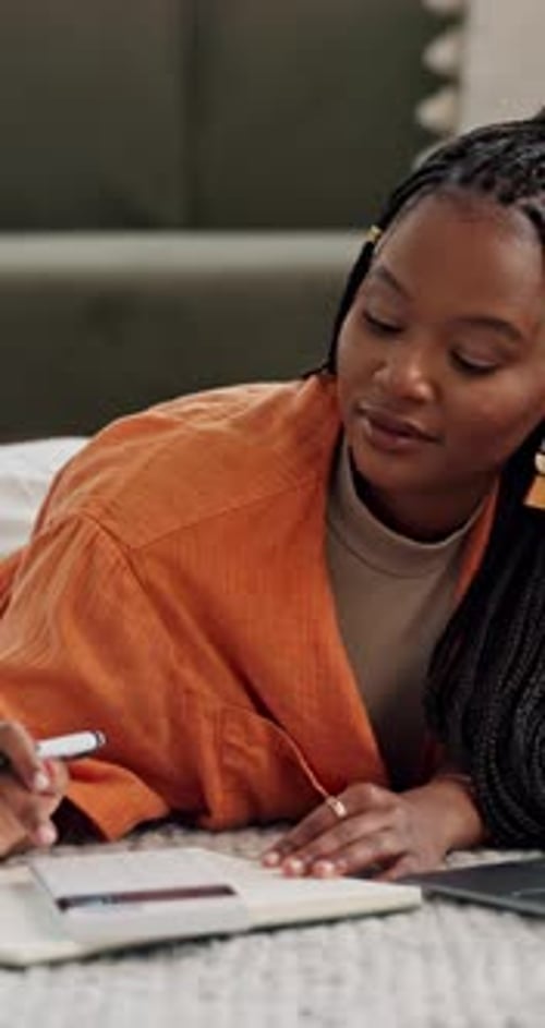 Woman, calculator and laptop for home finance, planning budget and income