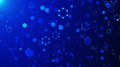 Blue Abstract Hexagons Network Connection Medical Science Technology Background Loop