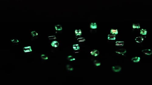 Colombian Emeralds pan with black background