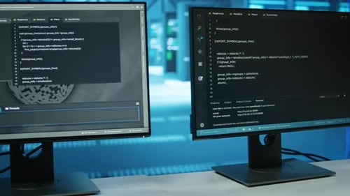 Computers in Empty Data Center Facility Managing Servers Energy Consumption