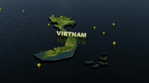 Animated 3D Map of Vietnam for Travel and Business