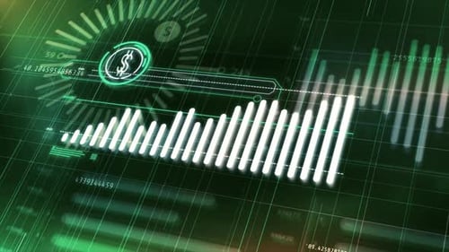 Futuristic Digital Financial Growth Chart and Data Display