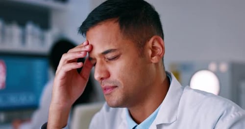 Young Adult with Headache in Lab Setting