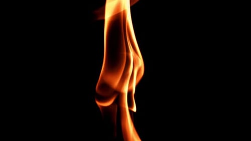Flames on Black Background Filmed is Slow Motion 1000 Fps