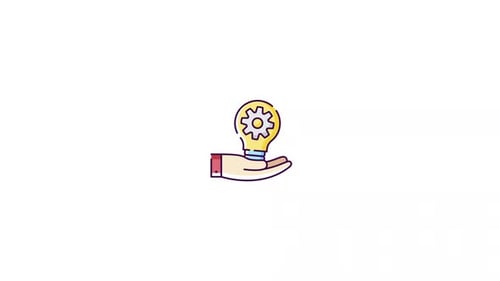 Animated Hand Holding Lightbulb Idea Icon