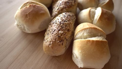 Close Up of Delicious Fresh Bread Rolls