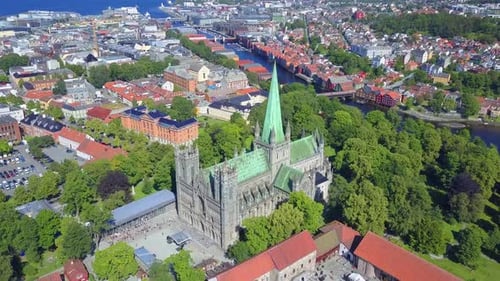 Nidaros Cathedral Aerial View Trondheim