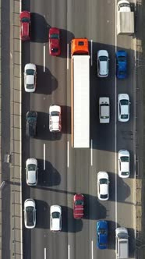 City traffic jam on highway
