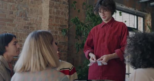 Creative Team Brainstorming Color Palettes in a Modern Office