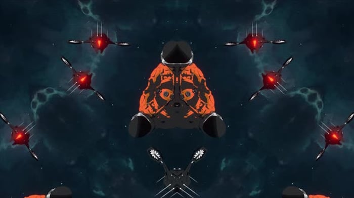 Neon Glowing Abstract Tunnel with Red and Blue Lights Seamless Loop ...