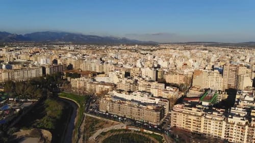 Foto panorámica con Zumbido sobre Palma De Mallorca.