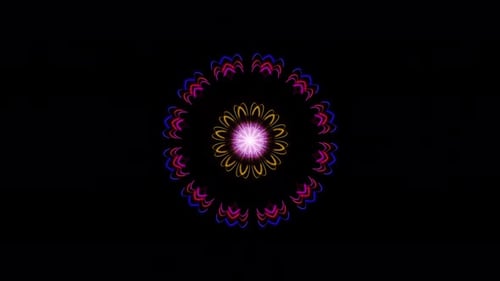 Purple Mandala Colorful Abstract Kaleidoscope Vfx Vj Loop Background 3d Render. Trippy Psychedelic