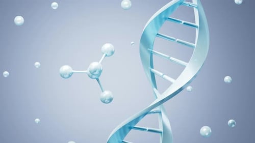 Scientific 3D Animated DNA Double Helix and Molecule Loop