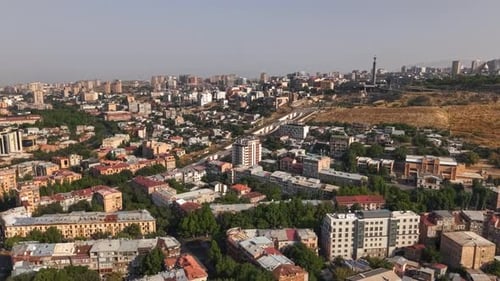 Morning Aerial View of Yerevan City