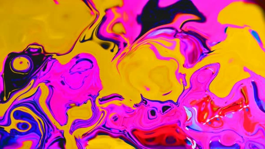 Cover for abstract magenta and yellow color pattern liquid motion water texture fluid background