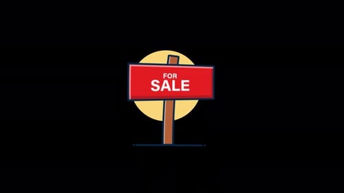 Flat Design For Sale Sign Animation