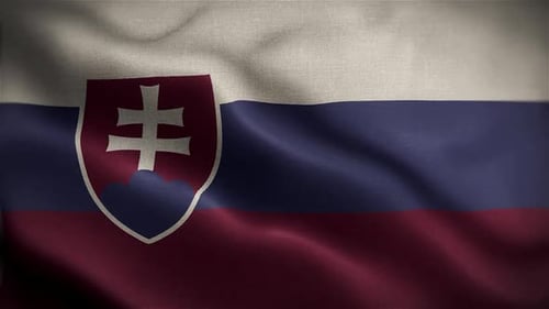 Realistic Slovakia Flag Waving Loop Animation