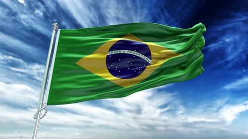 Realistic Waving Brazilian National Flag Loop