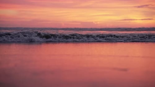 Summer Nature and Landscape of Sunset Sky At Sea Beach And Ocean Water of Bank