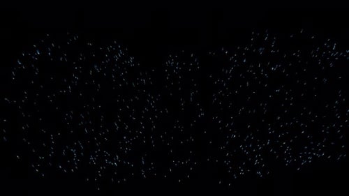 Realistic Blue Fireworks Explosions with Alpha Channel