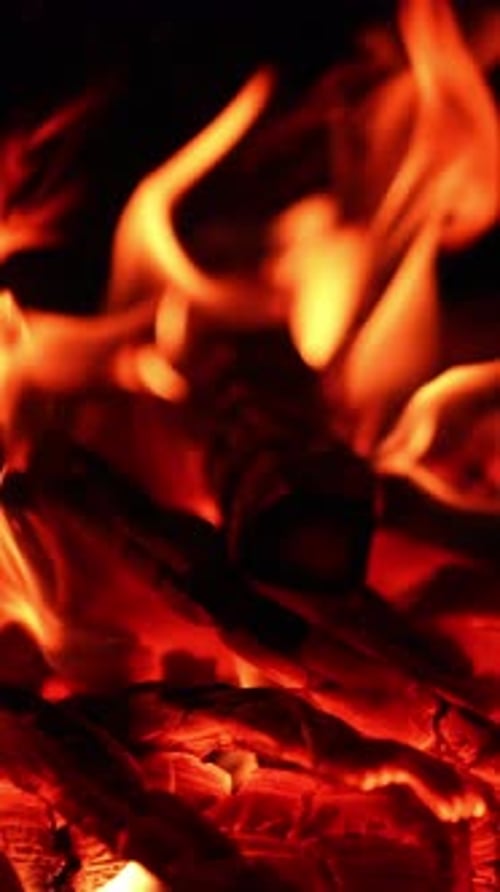 Flames Burning Brightly in Vertical Format