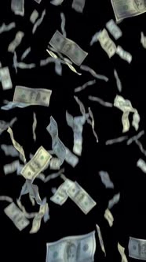 Luxurious Wealth Cascade Vertical Falling Money Animation