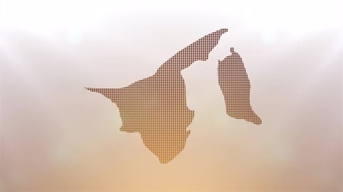 Modern Geometric Pixelated Map of Brunei Reveal