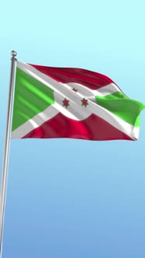 Realistic Waving Burundi Flag Animation Loop