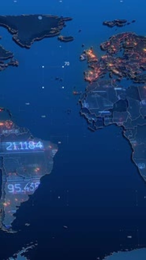 Vertical Video Blue Map CG Animation