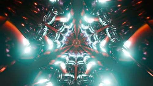 Infinite 3D Geometric Tunnel for Abstract Seamless VJ Loops