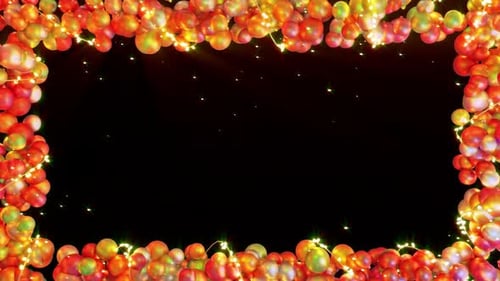 Festive Christmas Ornaments and Lights Frame