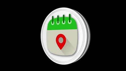 Calendar Location 3d Icon Animated Loop