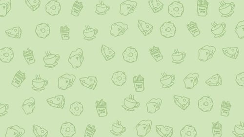 Animated Food Icons Seamless Pattern Loop Background