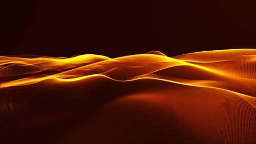 Ocean Wave Line Art On Golden
