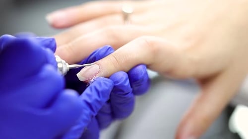 Close Up of Manicure Treatment at Salon