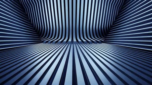Modern, futuristic, metallic, interior design. Perspective, lines, and panels