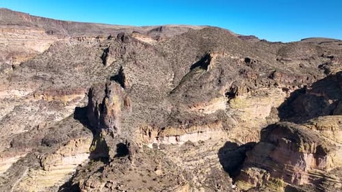 Aerial view of rock formations and cliffs, United States.