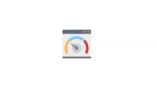 Flat Design Performance Gauge Animation in Browser Window