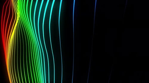 Abstract Glowing Rainbow Wavy Lines Animation