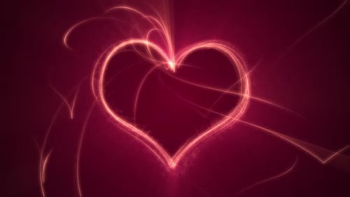 Animated Glowing Heart with Shimmering Light Trails