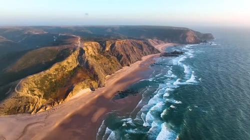 Dramatic coastline and sea from above