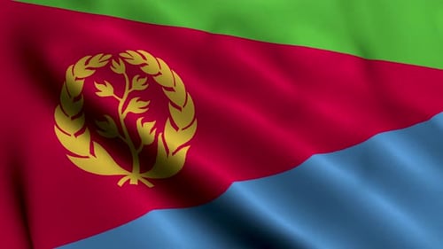 National Flag of Eritrea Waving Seamless Loop Animation