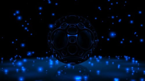 Background with Falling Blue Particles, Unique Design, 3D Render, Exclusive, Figure